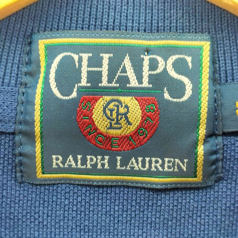 チャップスラルフローレン CHAPS RALPH LAUREN 80s デッドストック ワンポイント刺繍 L/S ポロシャツ 長袖  メンズ import:XL